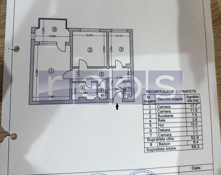 VANZARE 2 CAMERE | ZONA TITAN- PARC IOR | ETAJ 3 - 13