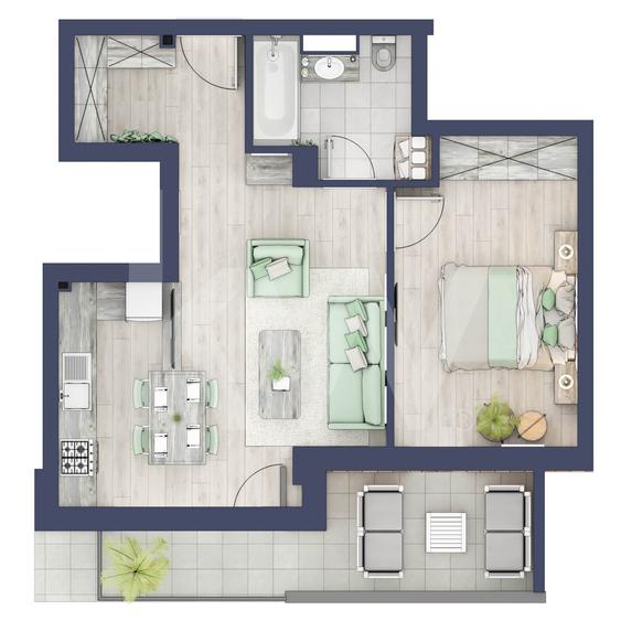 Apartament 2 camere, PARTER