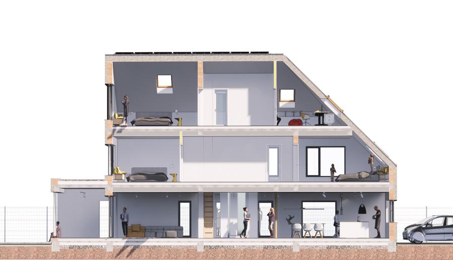 Duplex P+1E cu supanta, model deosebit, 4 camere, 4 bai - Dumbravita