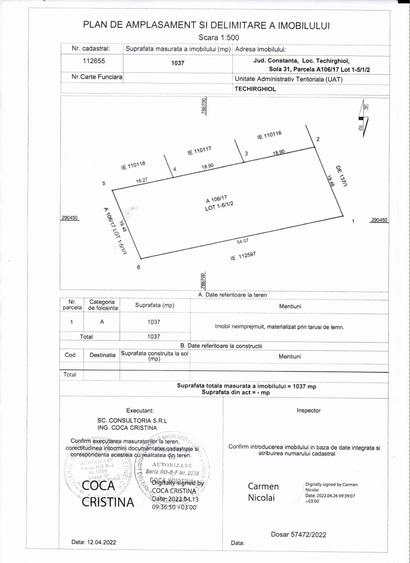 URGENT - Techirghiol! Teren intravilan  304 mp, desch. 16ml - 5