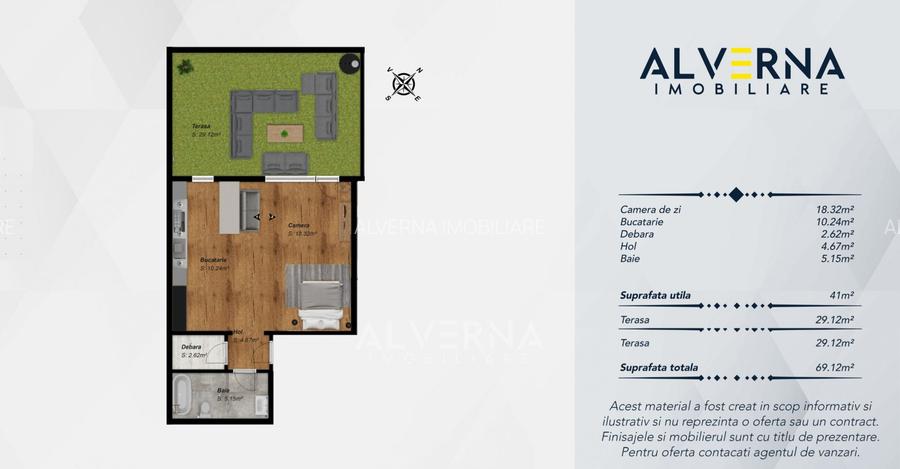 Apartament 1 camera | Studio | 41mp + gradina 29mp | *parcare | Baciu - 1