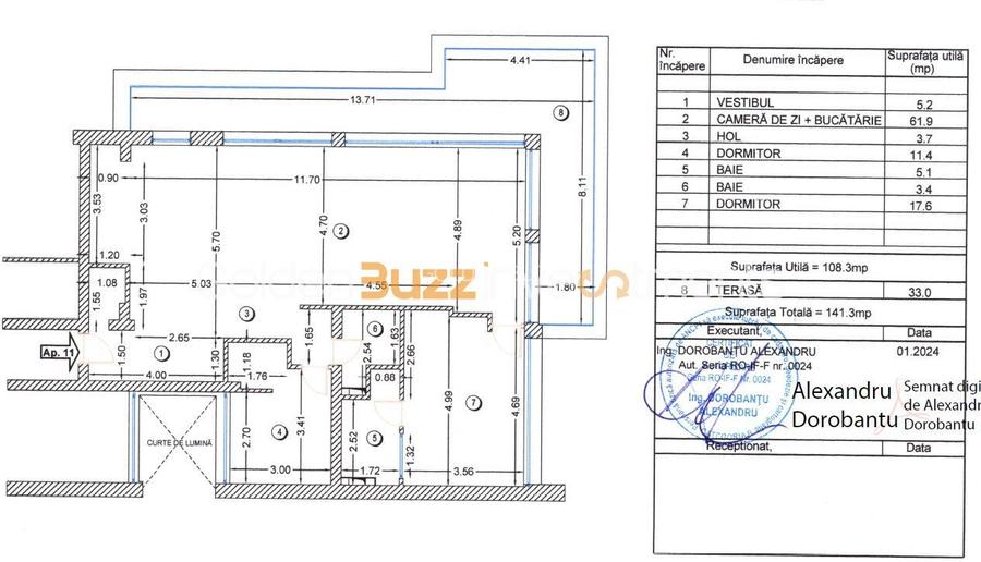 Apartament 3 camere lux | 140 mp | 33 mp terasă | Șos. Petricani - 6