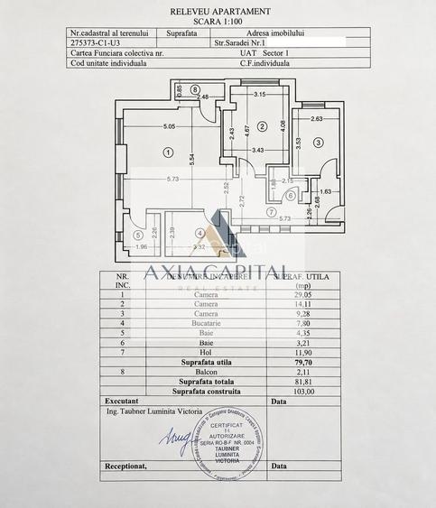 Apartament 3 camere | 79,7 mp utili | Etaj 1 | Bloc nou - 1