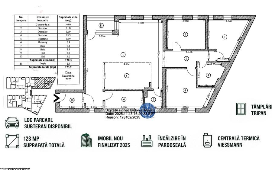 Timpuri Noi apartament 4 camere An 2025 et. 1, TVA +1 loc parcare incluse