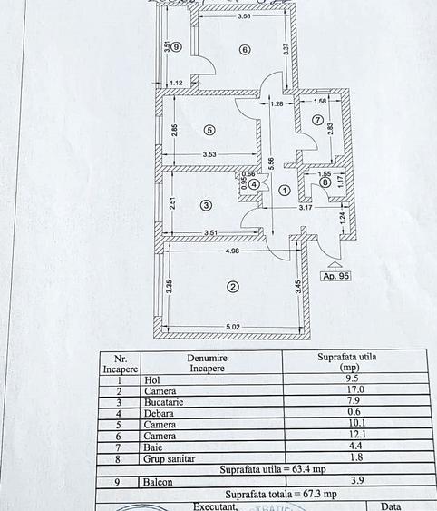 Apartament 3 camere decomandat - Kaufland ICIL