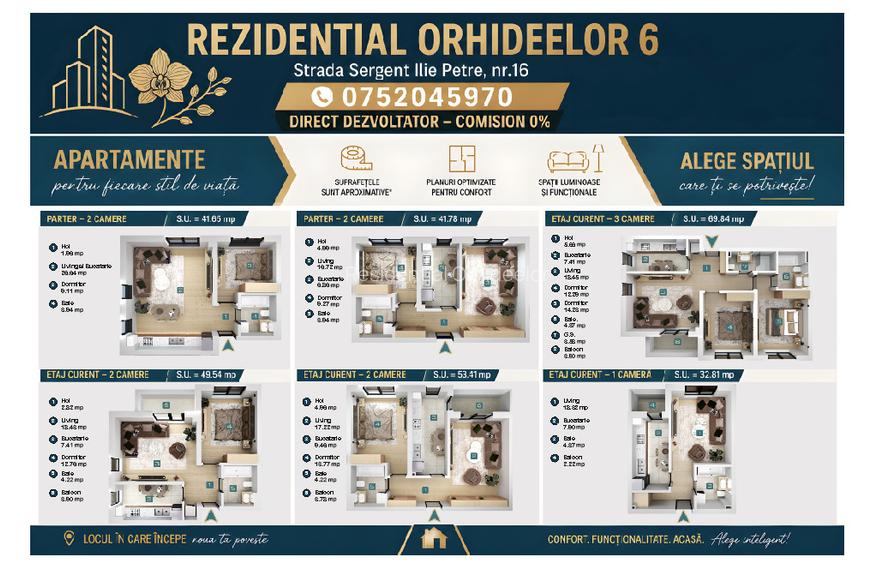 Apartament de vanzare 2 camere 53mp Militari Chiajna - Rezidential Orhideelor - 2