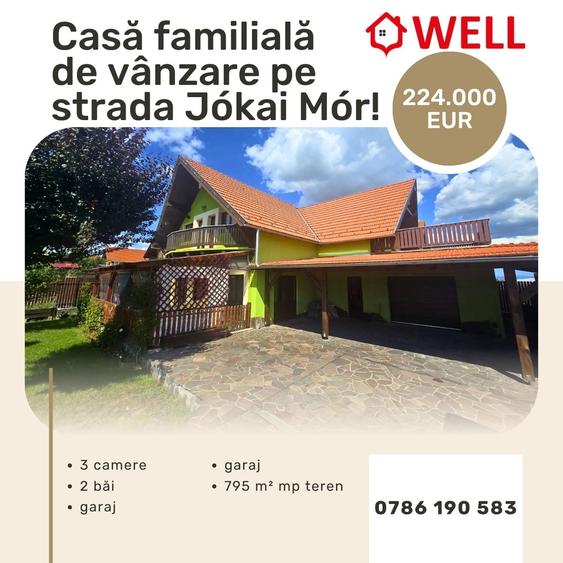 Casă familială de vânzare în Sfântu Gheorghe, pe strada Jókai Mór!