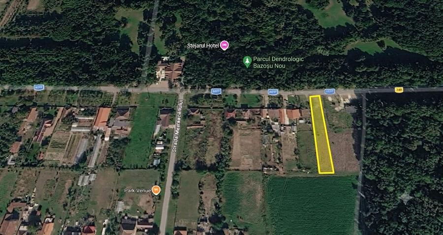 Teren intravilan construibil 1.136 mp în Bazoșu Nou (lângă Parcul Dendrologic)