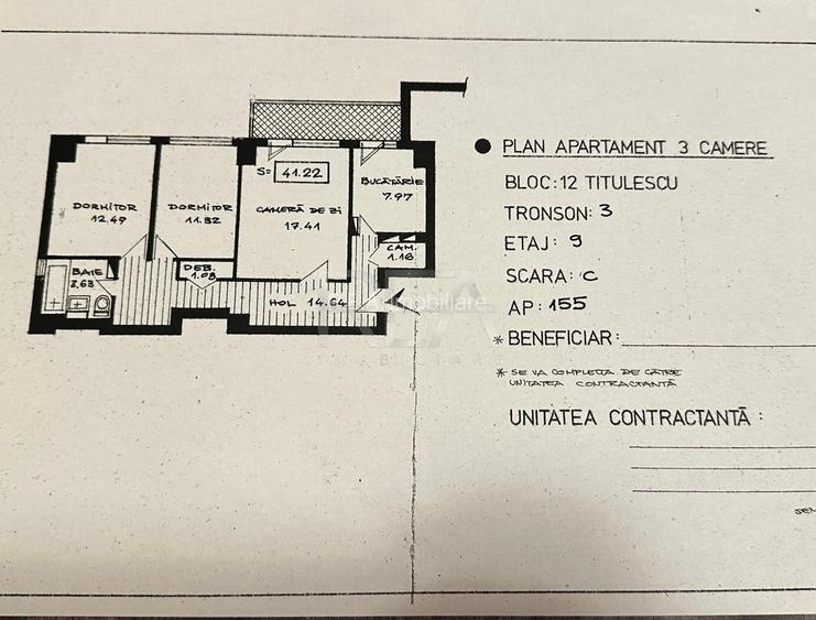 Apartament 3 camere, Titulescu - 11