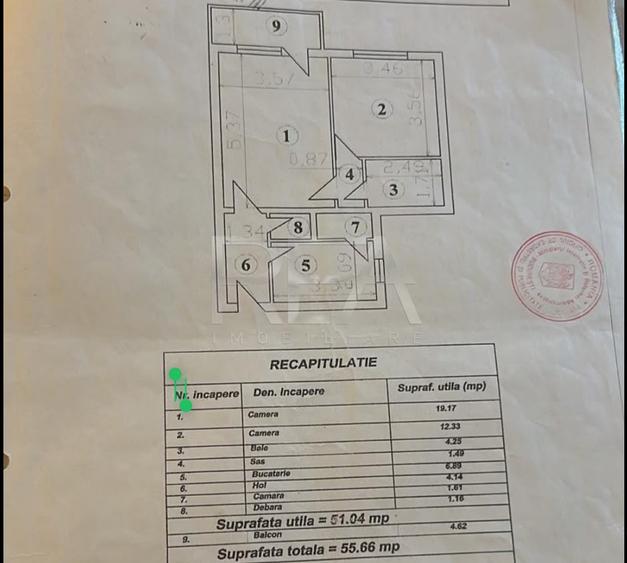 2 camere, et 5/10, 56 mp, bloc anvelopat-Lujerului