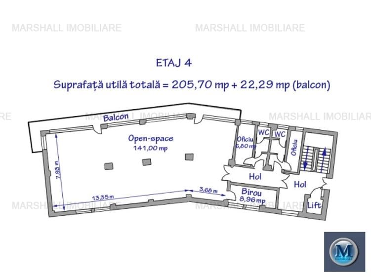 Spatiu birouri de inchiriat, zona Ultracentral, 407.31 mp #11158