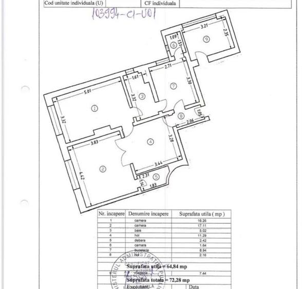 Apartament 3 camere zona Central