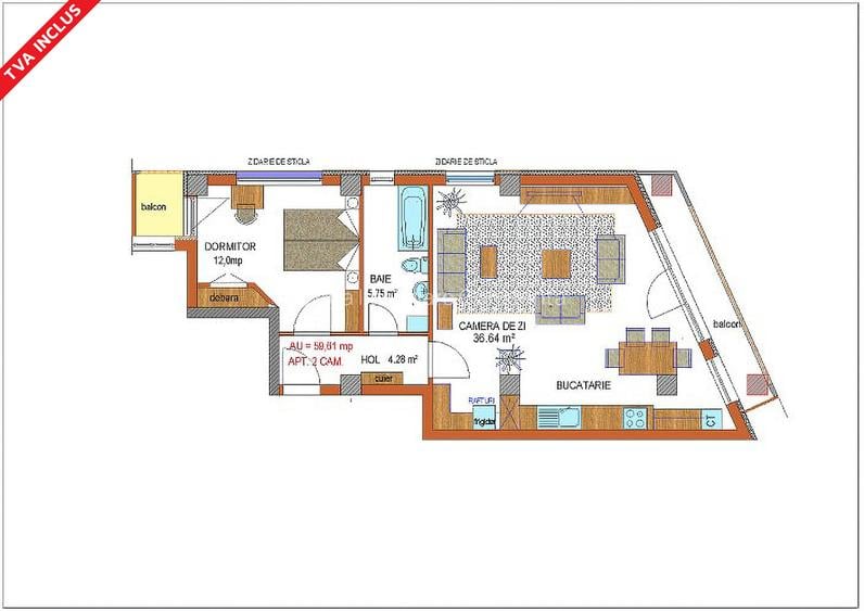 ✅Preț bun | Apartament 2 camere ideal închiriere - TVA inclus, bloc nou - 1