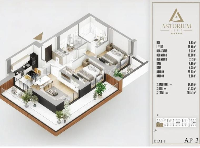 AP. 3CAM DECOMANDAT-BLOC FINALIZAT,MUTARE IMEDIATA. ASTORIUM LIFE! - 2