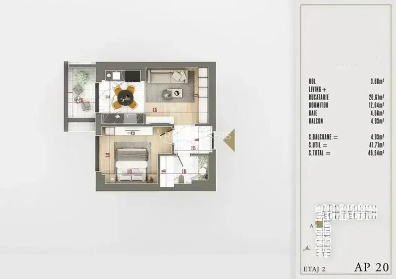 Apartament 2 camere ansamblu exclusivist acte gata zona Pallady - 3