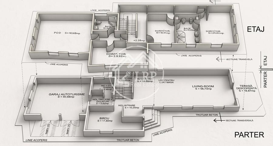 Arhitectură P+1E de 362 mp, teren generos 1.044 mp – Zona Pipera / Iancu Nicolae