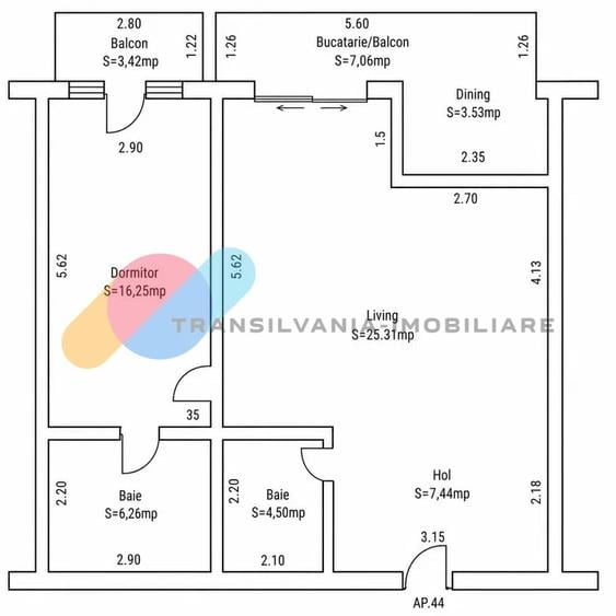 Apartament 2 camere, 73.77 Mp, Manstur - Edgar Quinet