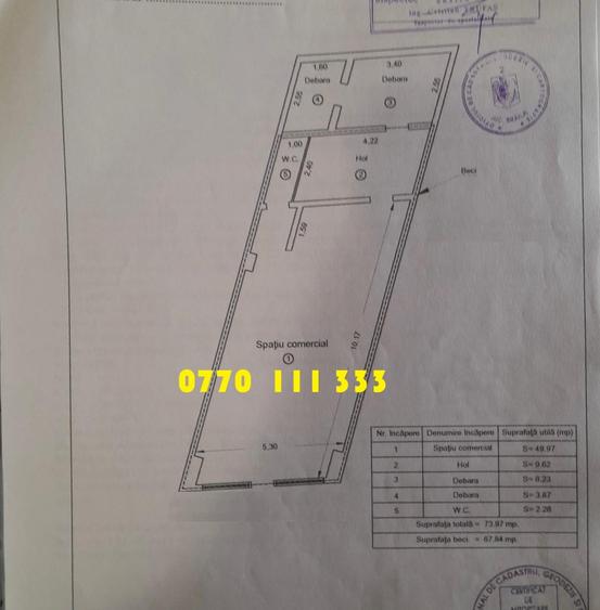Spatiu comercial 73mp, parter, zona pietonala Ultracentrala.