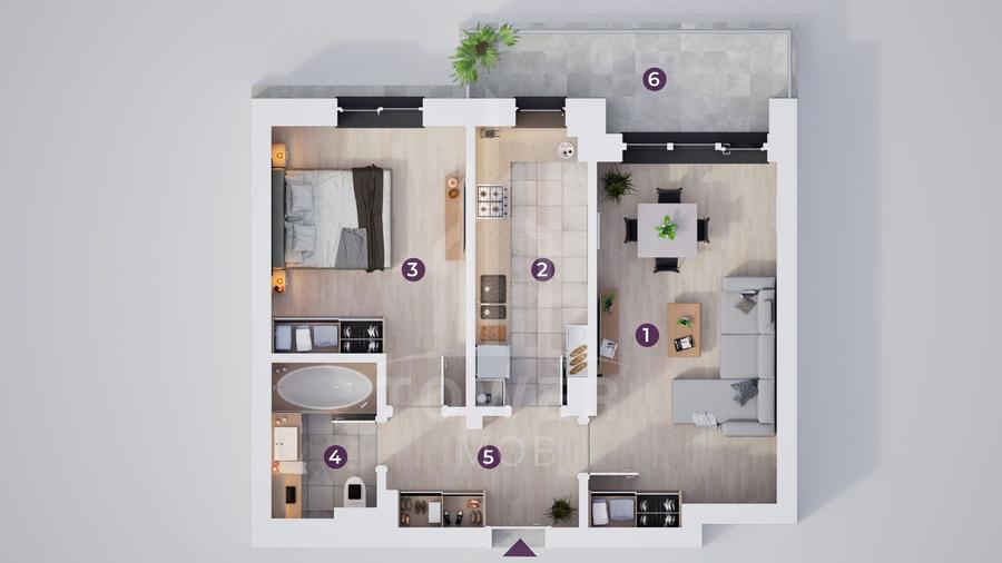 Vanzare apartament cu 2 camere. Rate la dezvoltator pe 7 ani.