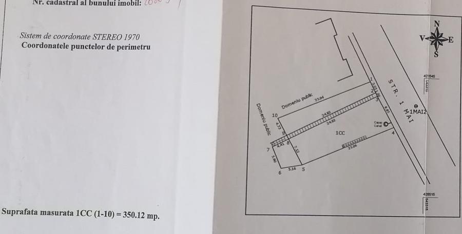Teren intravilan CC strada 1 Mai
