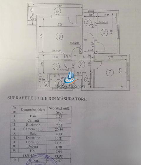 Apartament 3 camere, etaj 1, 84 mp utili, Calea Romanului