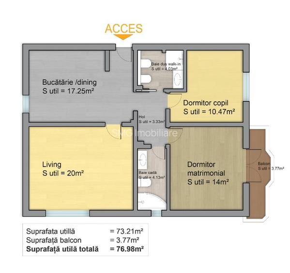 Apartament 3 camere Unirii, Camera de Comerț, 77mp, Comision 0% - 15
