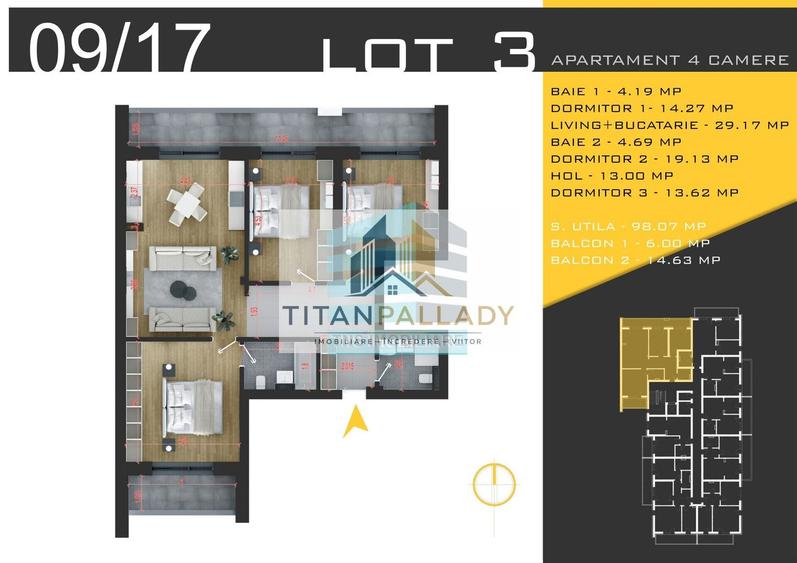 Apartament 4 Camere 119 Mp,Exclusivitate și Confort, Pallady