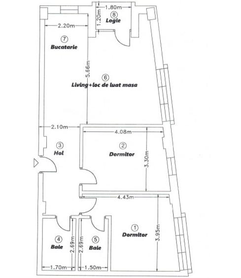 Apartament 3 camere, 75 mp, etaj intermediar, zona Corneliu Coposu