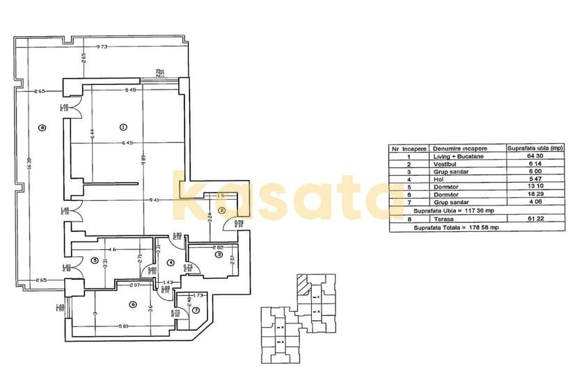 Apartament 3 camere de vânzare | Zona de Nord | Complex Upground
