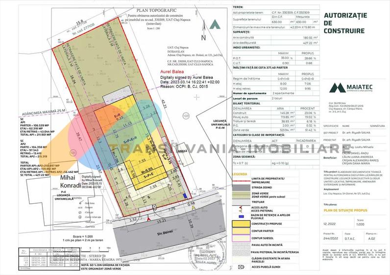 Teren 630 mp cu autorizație pentru două unități locative - Dambul Rotund