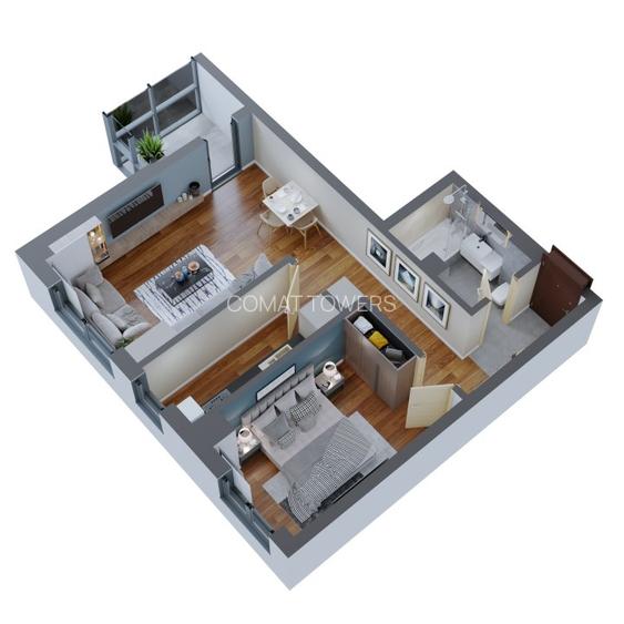 Finalizat - Apartament 2 Camere | TIP 6 | 58mp | Complex Comat Towers - 3