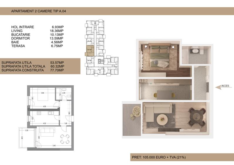 Apartament 2 camere Drumul Cooperativei, Bucuresti (102.000€ +TVA) - 4