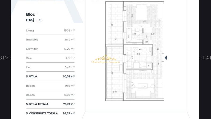 Prima Vista - Fabrica de Glucoza, apartament 2 camere, 2 balcoane