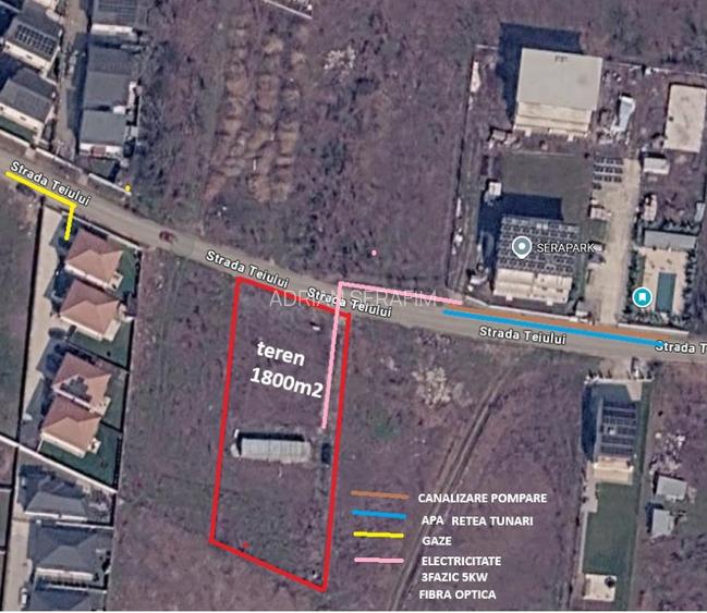 Teren intravilan 1800m2 imprejmuit cu utilitati - 2