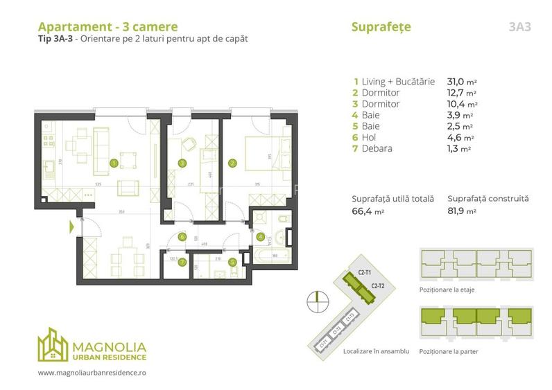 04C 3 camere -Climatizare Bonus- Metrou Straulesti Sisesti, Sector 1, Nord - 2