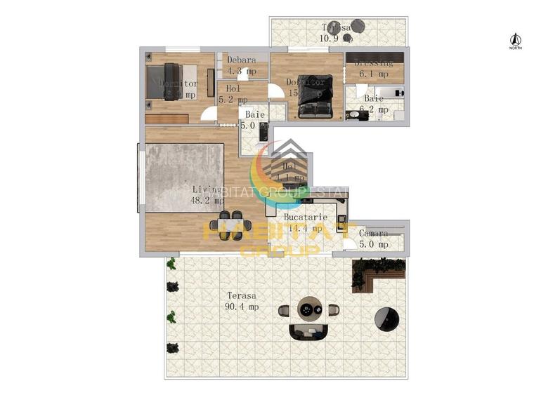 Penthouse cu terasa de 90mp - parcare inclusa - Metalurgiei - 14