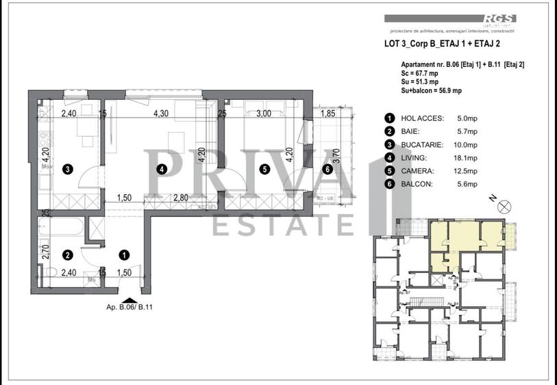 Apartament 2 camere, bucatarie inchisa, parcare inclusa, lift