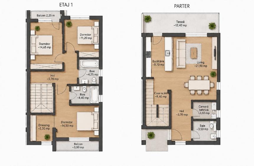 Vila Duplex P+1+M I 160 m Utili I Gradina180 m I Pret cu Tva Inclus - 14
