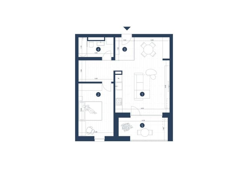 Apartament cu 2 camere în zona Confecții