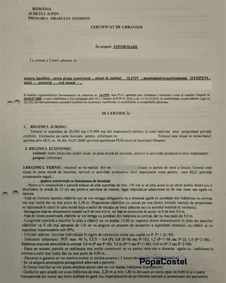 Otopeni Ferme teren intravilan 20000 mp deschidere 61,5 m