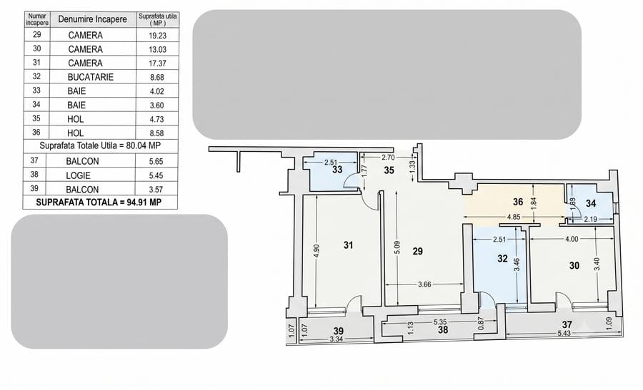 Apartament 3 camere 80mp | 0 comision | Pipera - Scoala Americana | mobilat util