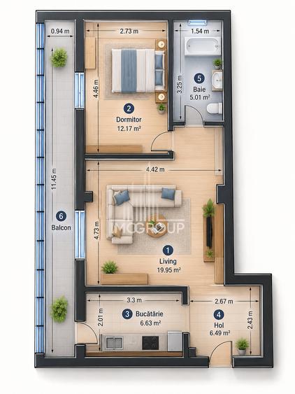 Apartament 2 camere | Str. Armoniei | Etaj 2 | Lift | Balcon 10 mp | Parcare