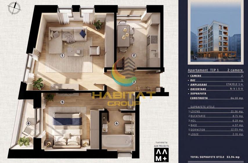 Vânzare Apartament 2 camere LUX - Tineretului | Bloc 2027