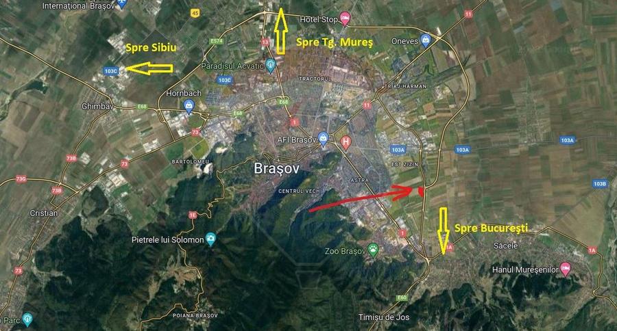 Teren intravilan, 5315 mp, Centura Brașov