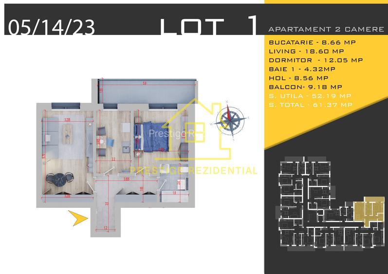 Apart.FINALIZAT bloc nou-2 Camere-62mp-bloc Premium-Titan-Pallady - 2