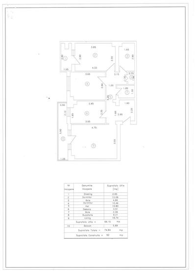 Apartament 3 camere, etaj 3, VASLUI - zona GARA;