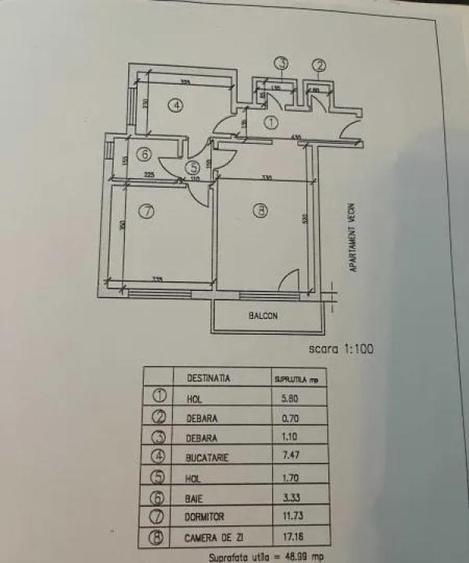 7 min Metrou Parc IOR 2camere liber Cf.1 decomandat etaj 5 bloc reab