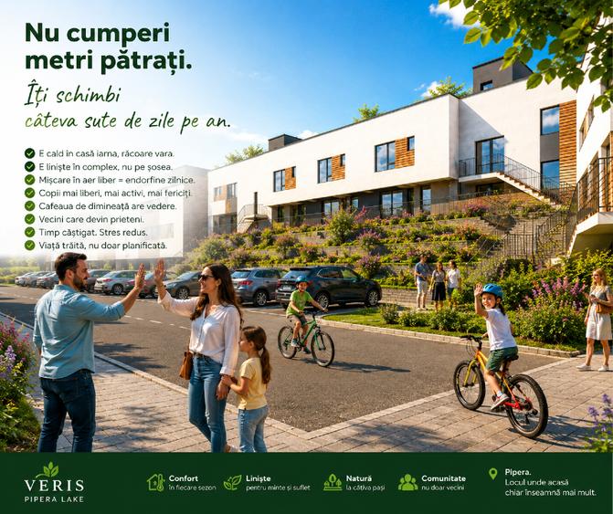 Apartament cu grădină proprie în Veris Pipera Lake – 100 mp utili | Curte 65 mp