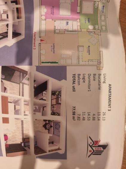 Apartament 3 camere, 78 mp, zona George Enescu