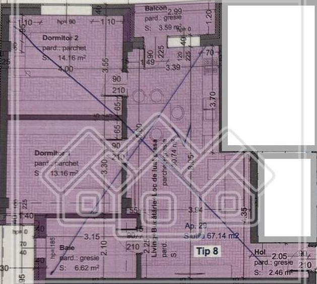 Apartament nou, 3 camere si balcon, 67 mp utili, Selimbar